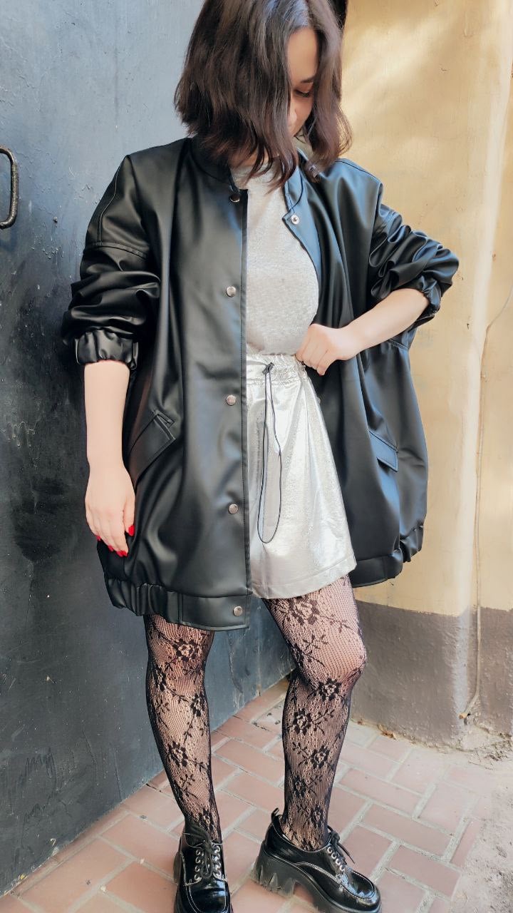 Eco leather bomber jacket — 1